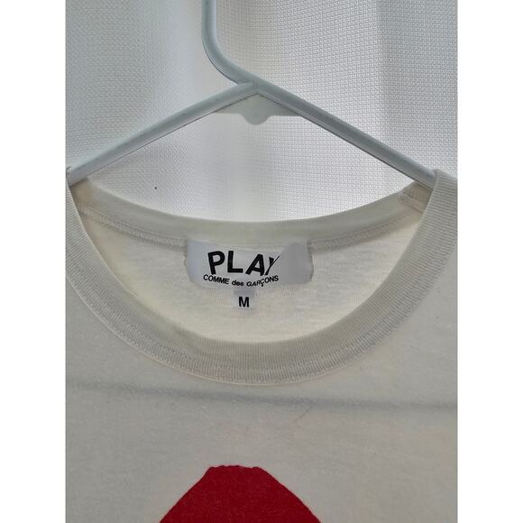 Comme des Garcons Play White Polka Dot Heart Logo T-Shirt size M - Picture 4 of 8